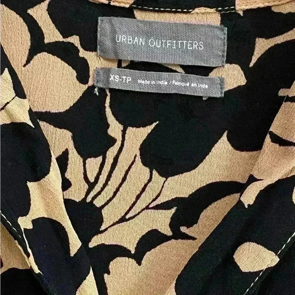 Urban outfitters‎ Womens midi pullover dress cap sleeve black tan xs Tempo Crepe - Picture 6 of 15